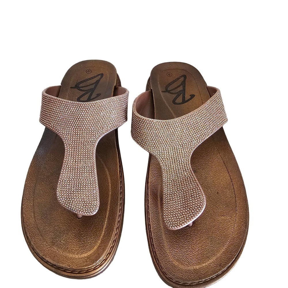 Chic Tan Sandals with Sparkling Accents